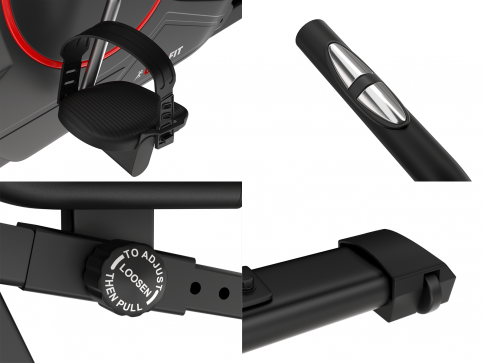 Горизонтальный велотренажер UNIXFIT BR-390 (коврик 190 см в комплекте) - 12